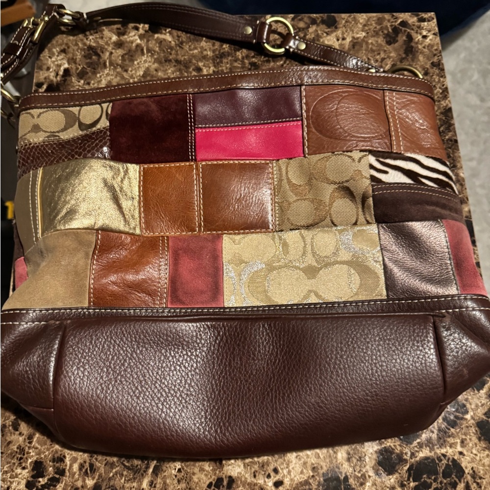 Patchwork Leather Shoulder Bag Vintage